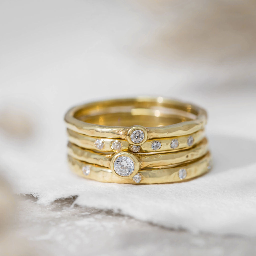 Everyday Diamond Dainty 2mm Stacker Ring– Anvil and Ivy